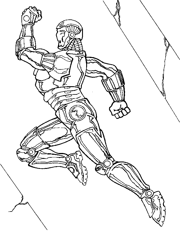 coloriage iron man bondit
